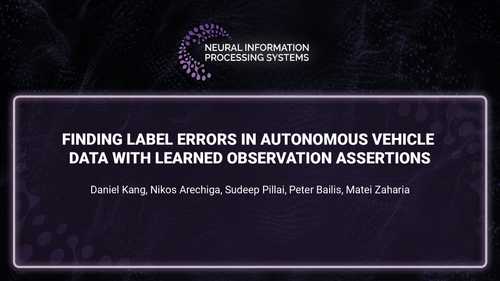 Finding Label Errors in Autonomous Vehicle Data With Learned Observation Assertions